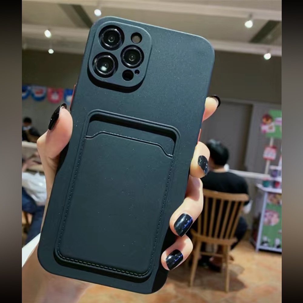 iPhone 14 Pro Max Phone Case Black with Card Holder